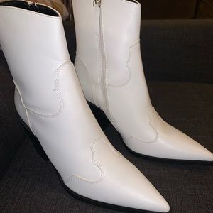 White Short Cowboy Boots